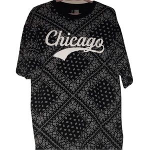 DIVIDED H&M “Chicago” Unisex Paisley T-Shirt Sz S BNWOT